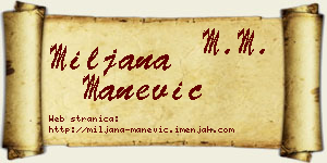 Miljana Manević vizit kartica